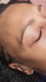 SUPER SOFT Powder Brows...after 1 session. We adjusted and added a slightly darker tinge. Most of my clients dont wear make up daily. We aim to still feel comfortable on a bare face with permanent make up. Permanent Makeup doesnt replace make up and it shouldn't look intense and dark. Just some vibrancy.